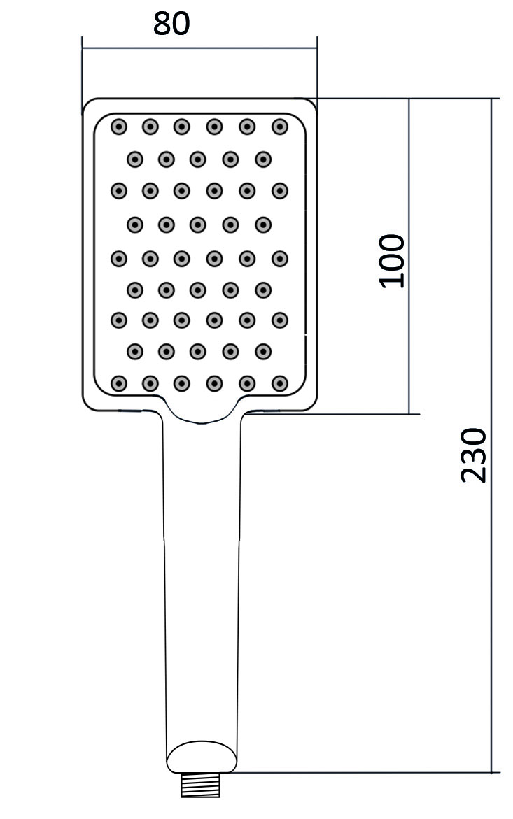 Душевая лейка СЛАВЕН СЛ-ЗП-048 прямоугольная, 1 режим, хром