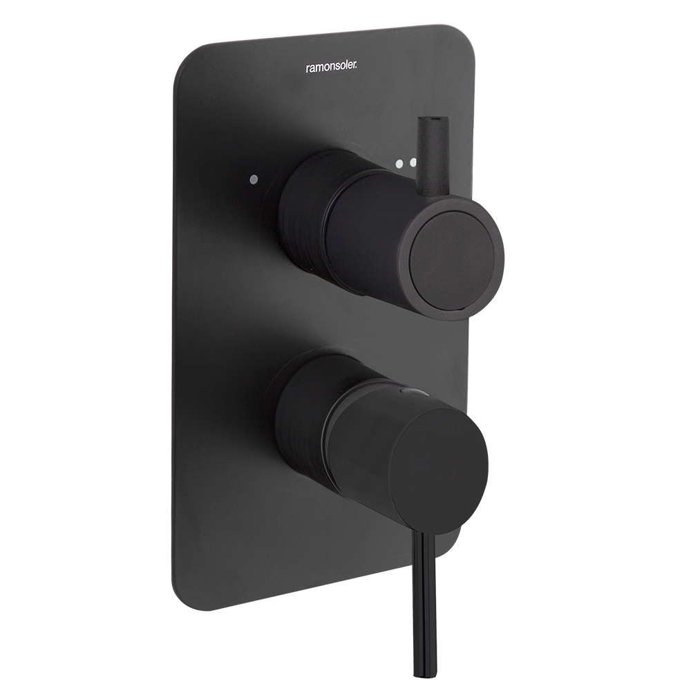 Встраиваемый смеситель для душа ODISEA 391512SNM матовый черный на 2 выхода