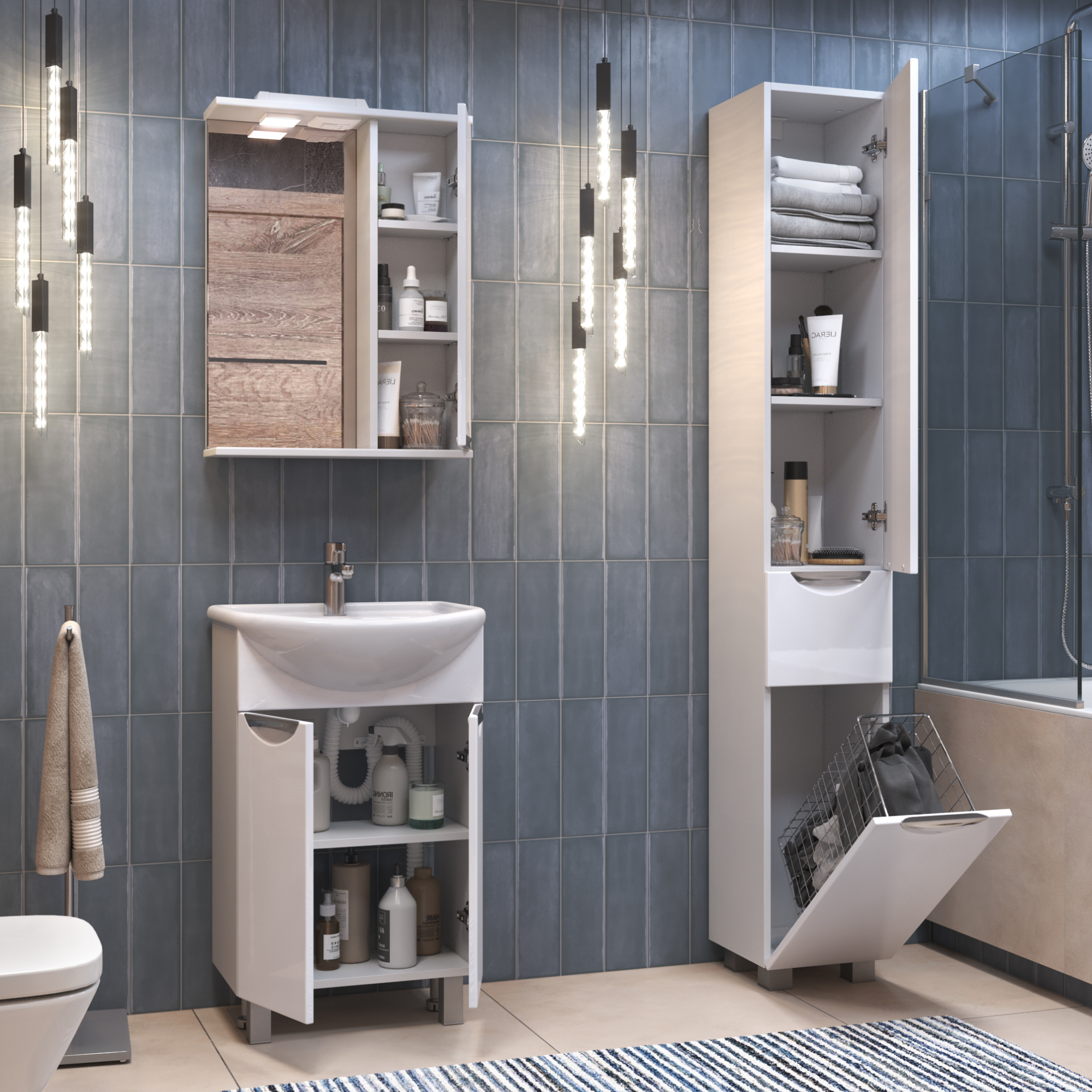 Зеркало со шкафом VIGO Callao 50 подвесное белый (z.CAL.50.R.El)