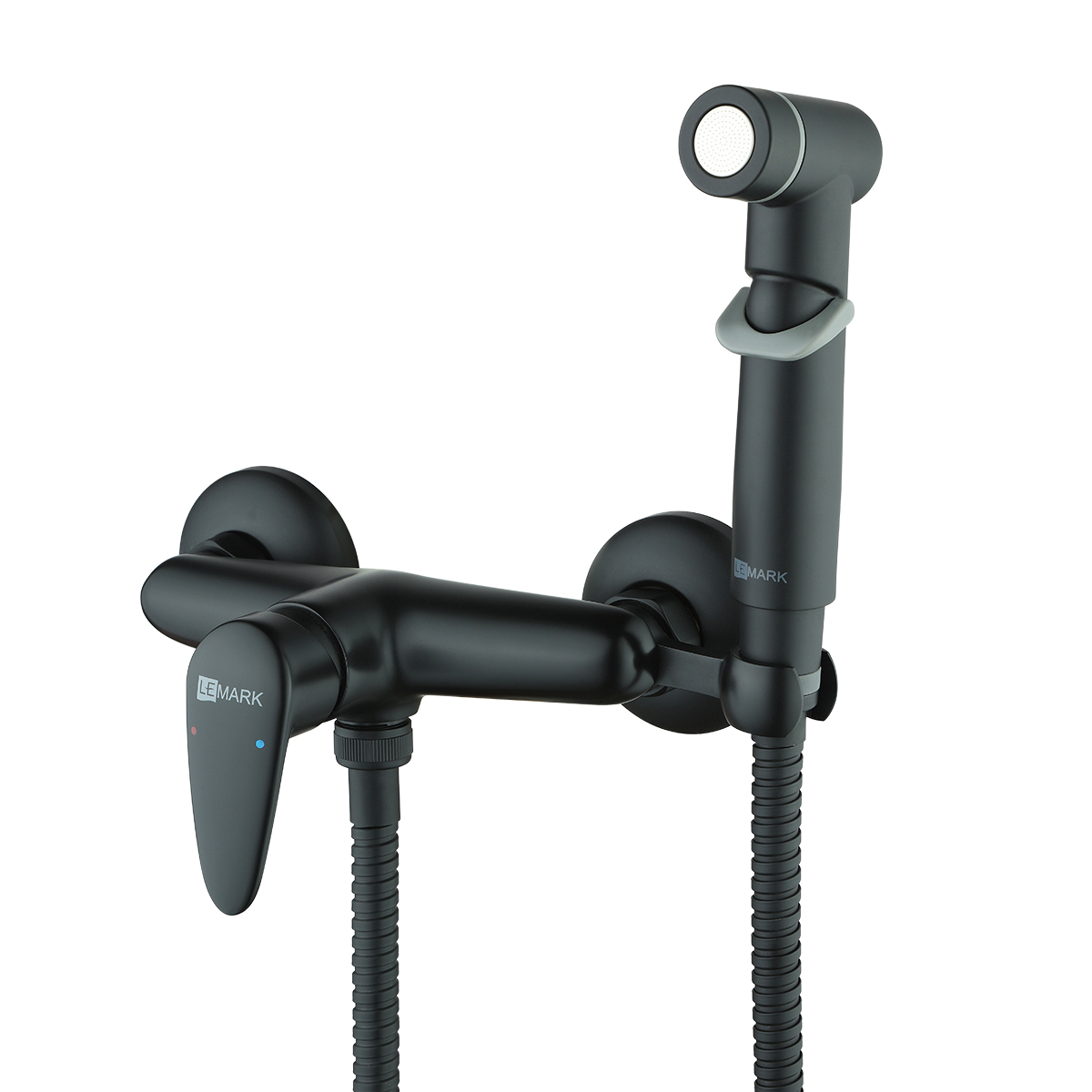 Pramen Смеситель для биде, гигиен.душ на стену держ.на теле, р/ОД, черный, LM, LM3318B