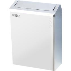 Контейнер для мусора настенный из нержавеющей стали белый 23 л. С крышкой
