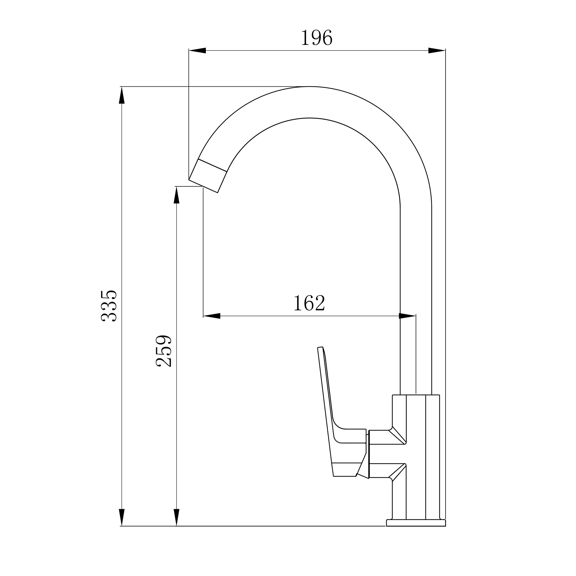 Смеситель для кухни TOKITO AMA черный (TOK-AMA-1013BL)