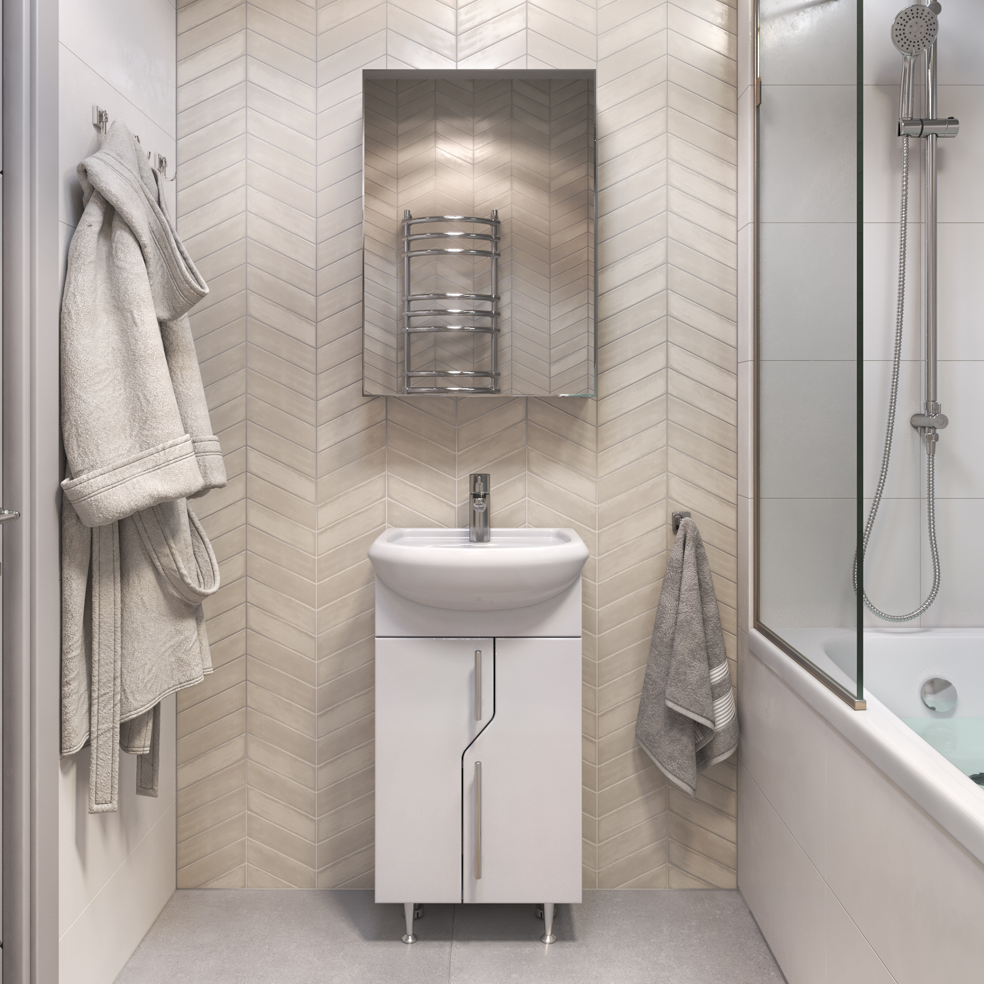 Зеркальный шкаф VIGO Grand 45 подвесной белый (zsh.GRA.45)