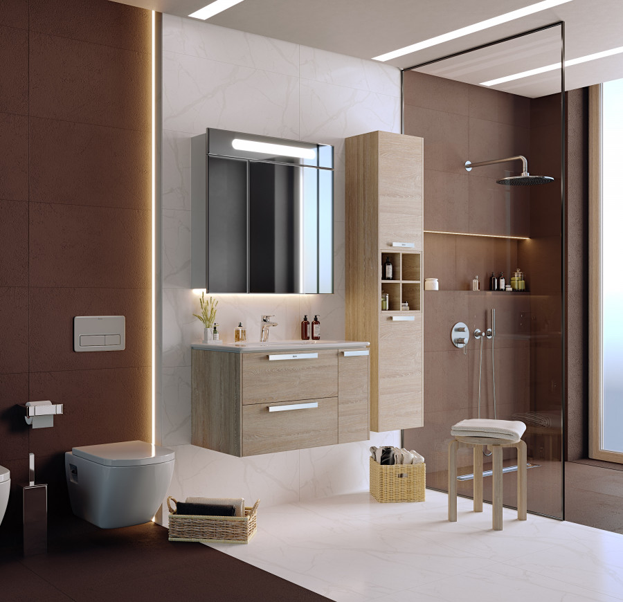 LAGO Шкаф-колонна 35, светлый дуб, ROCA