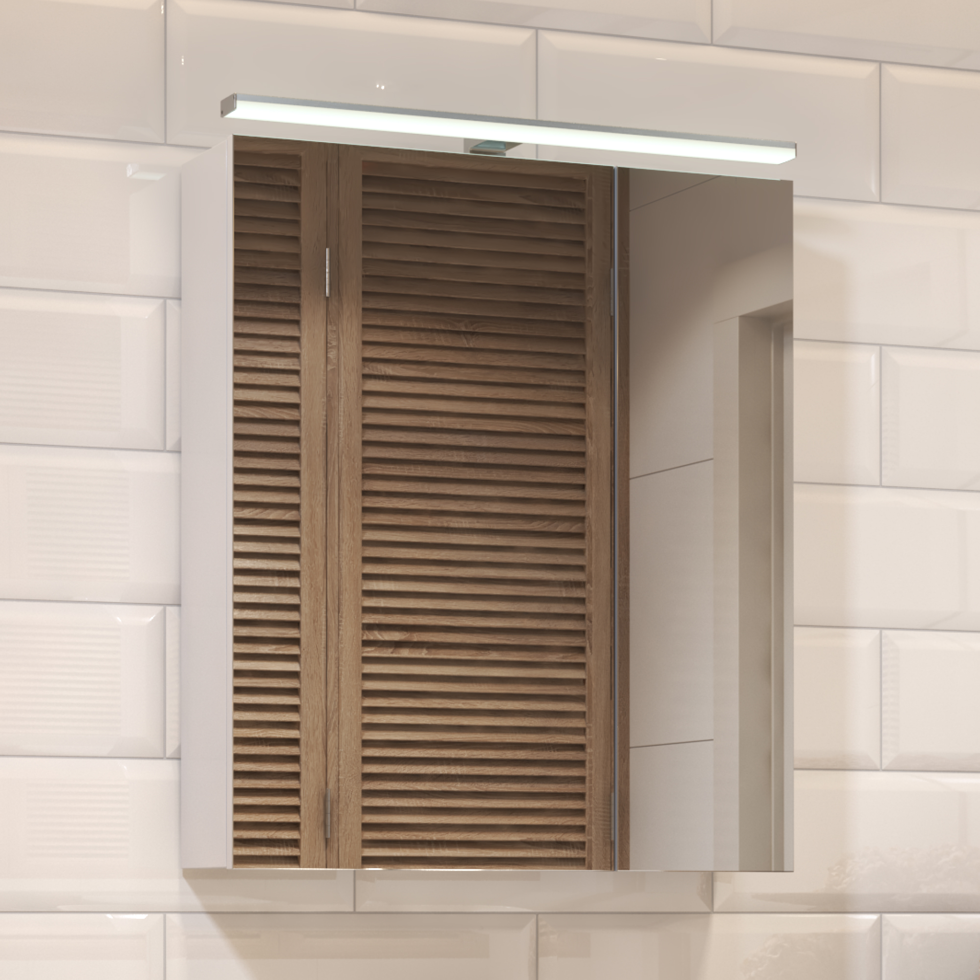 Зеркальный шкаф VIGO Plaza 60 подвесной белый (zsh.PLA.60.El)