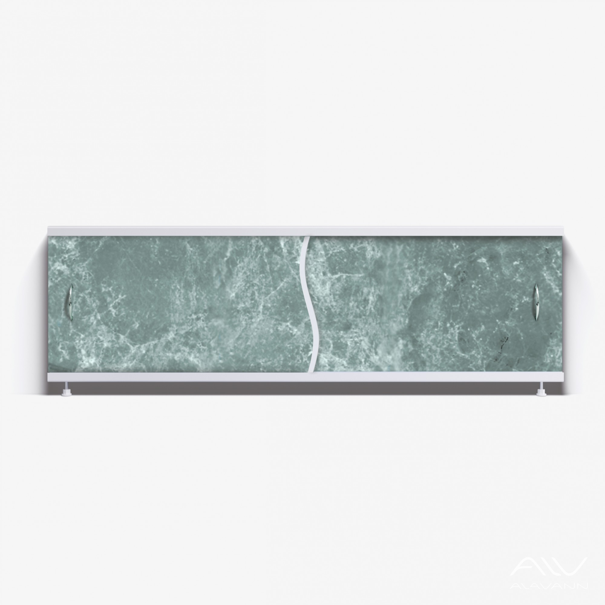 ПРЕМЬЕР Экран для ванны 150 см, полистирол,(темно-зеленый мрамор-008), ALAVANN