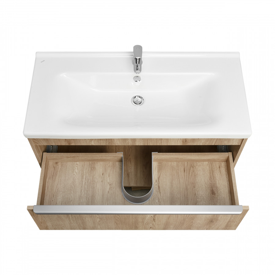 Тумба-умывальник ХОУП 100, 1 ящ., подвесная, орех (под раковину МИРАНДА 100)