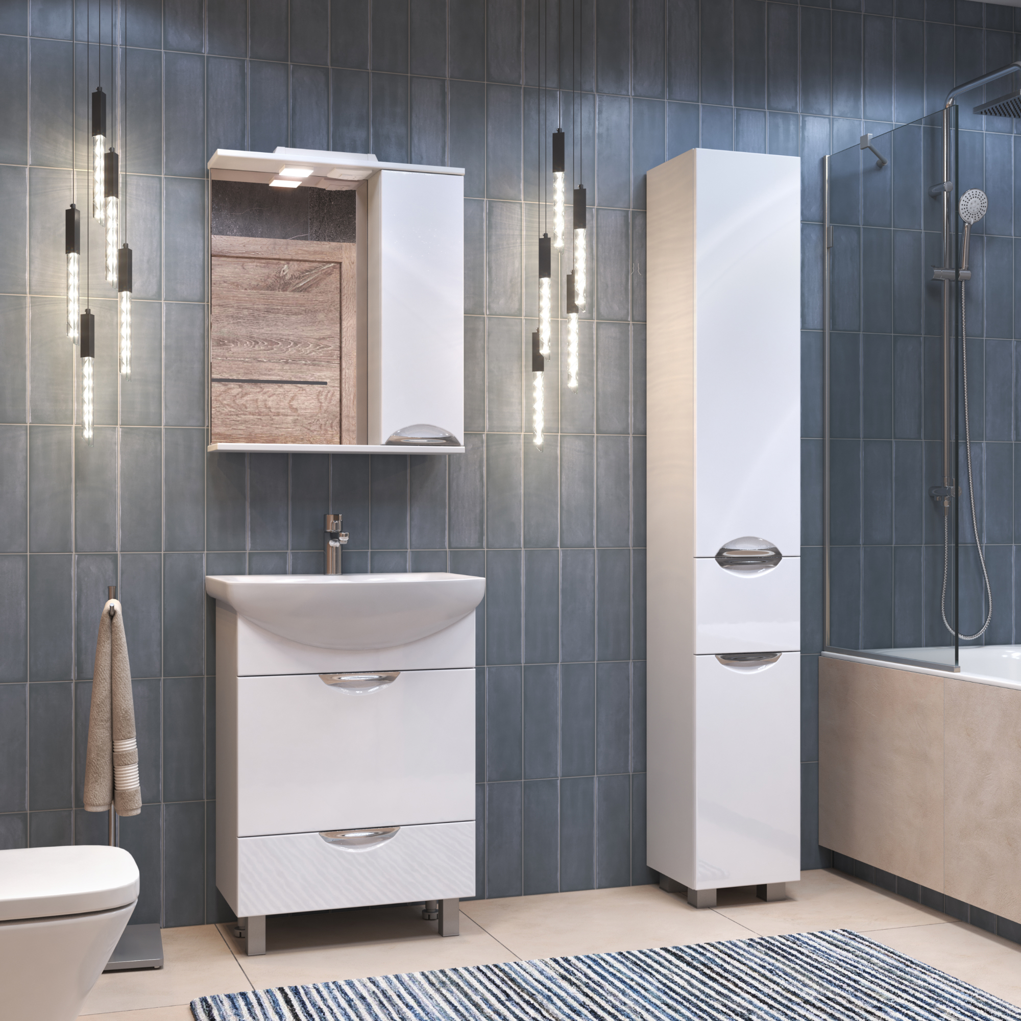 Зеркало со шкафом VIGO Callao 60 подвесное белый (z.CAL.60.R.El)