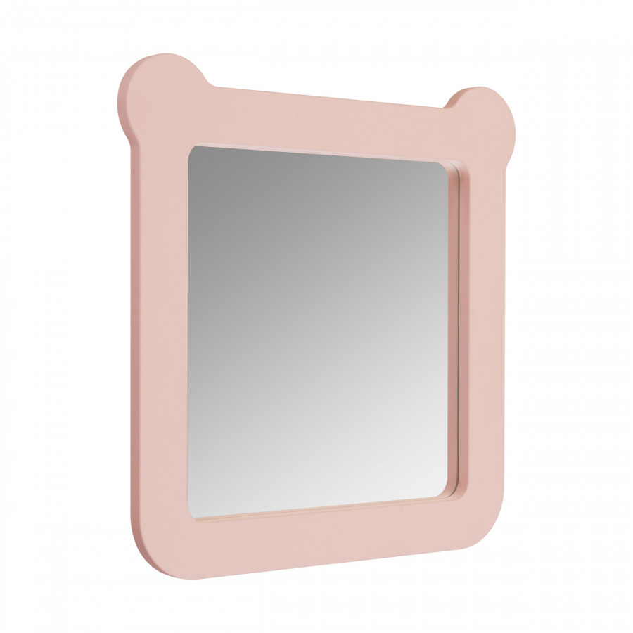 Зеркало КАСПЕР МИШКА, квадратное, розовый матовый