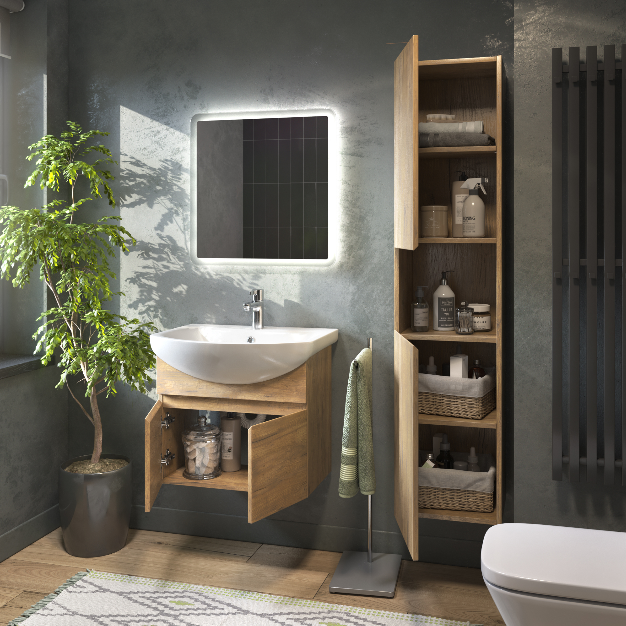 Шкаф-пенал VIGO Wing 35 подвесной дуб золотой (pp.WIN.35 дуб золотой)