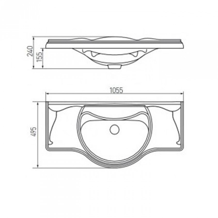 AMERICA Мебельная раковина 105, белая, ROCA