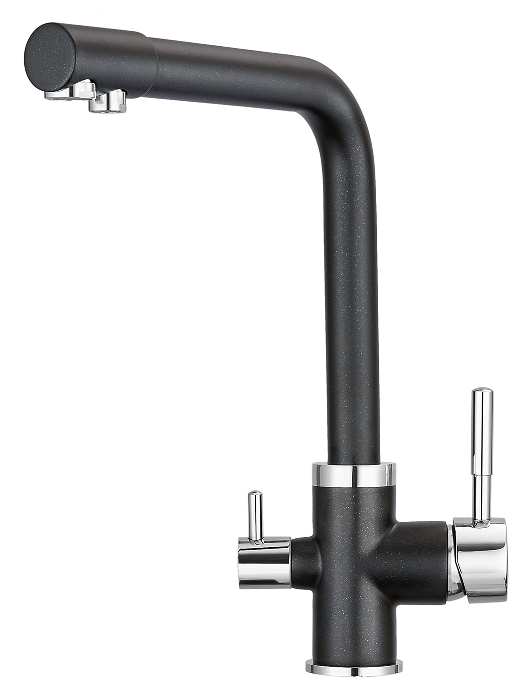 2015, ШВАРЦ Смеситель для кухни однорыч., с подкл. для питьевой воды, черн. метал., GRANULA
