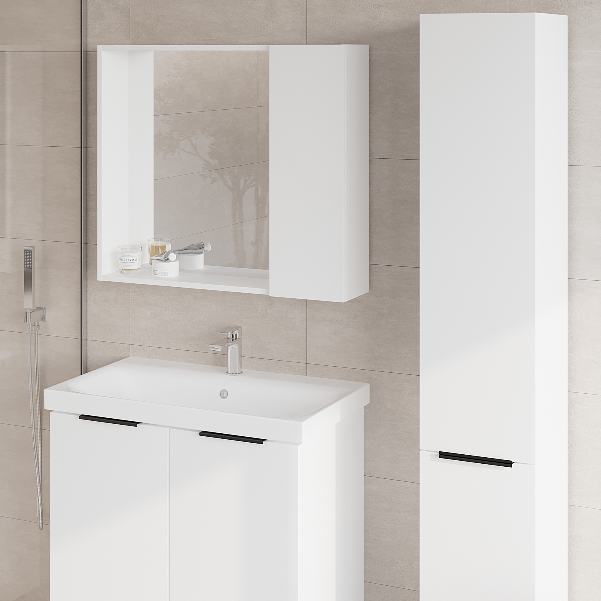 Шкаф-пенал VIANT БЕРЛИН 30 напольный белый (VBER300BEL-PEN)