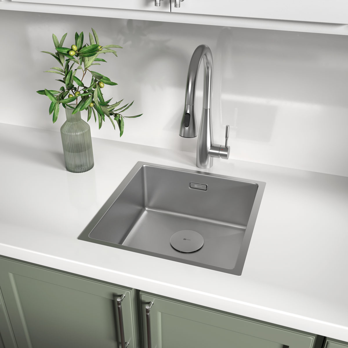 Кухонная мойка Lemark OLANGA 440 прямоугольная из нержавеющей стали, цвет Сталь,в комплекте: крепеж,