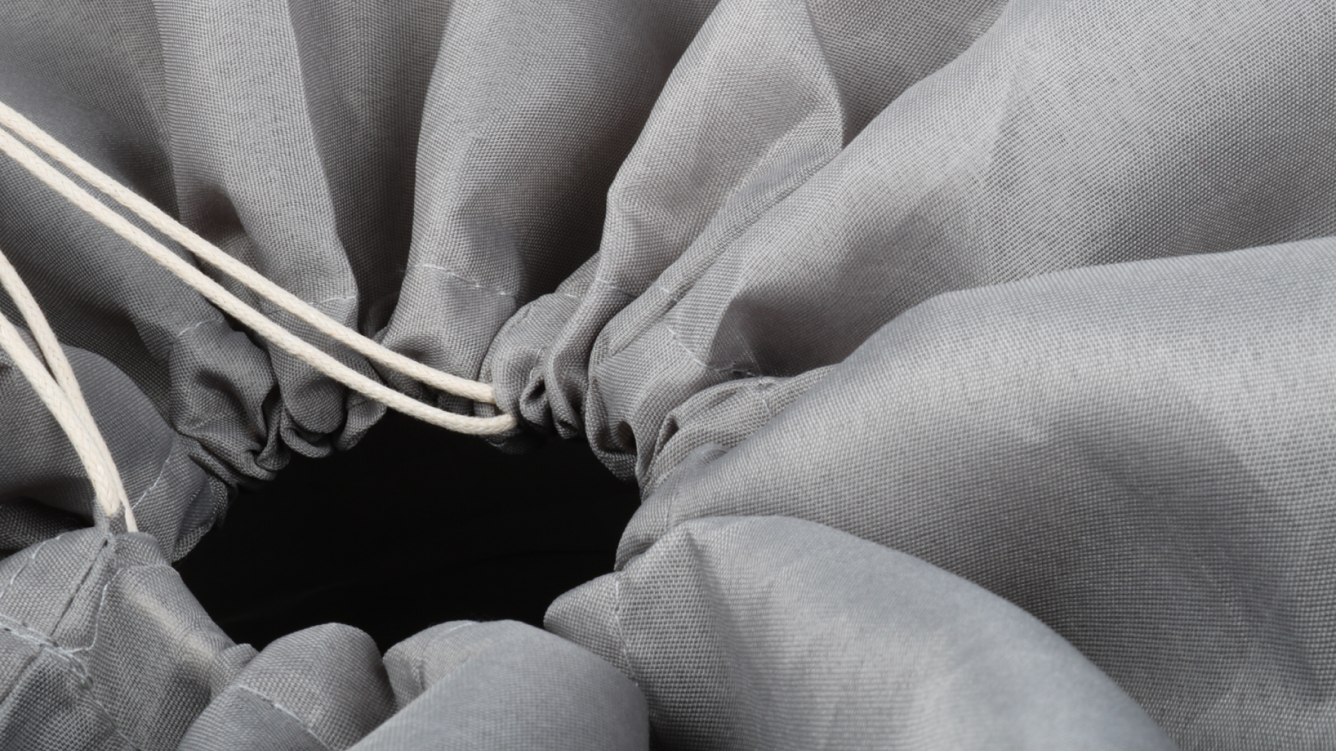 Корзина для белья на завязках FX-1033A, серая, 80 литров