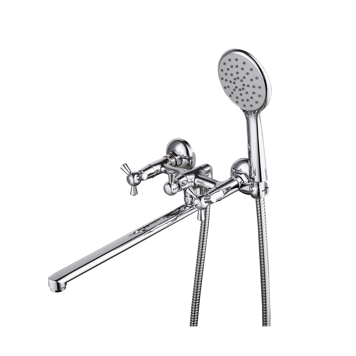 Contour Смеситель для ванны, плоск.пов.излив 300мм держ.на теле лейка, р/ДВ, хром, LM, LM7451C