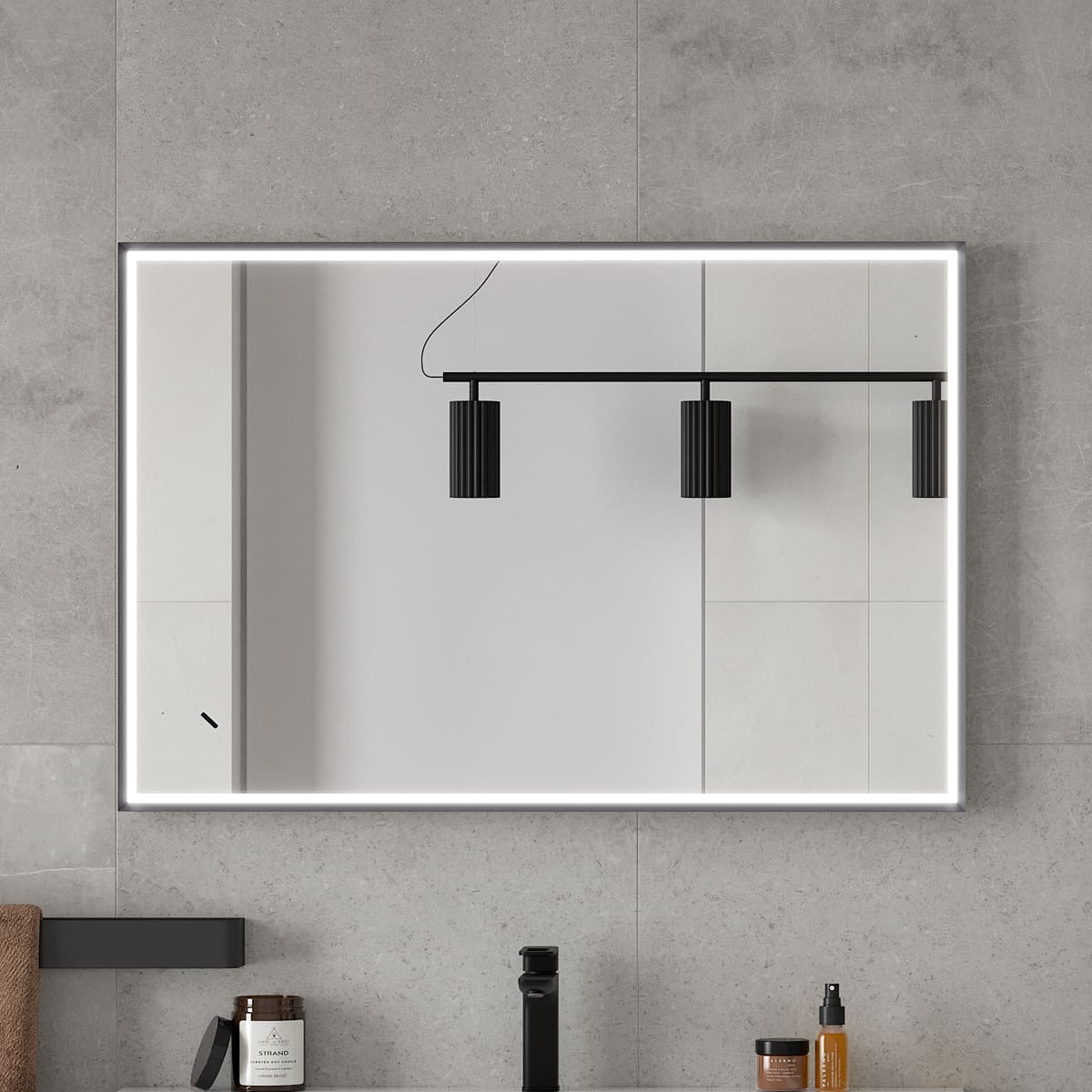 Зеркало EQUIL Smile LED 100 серый муар