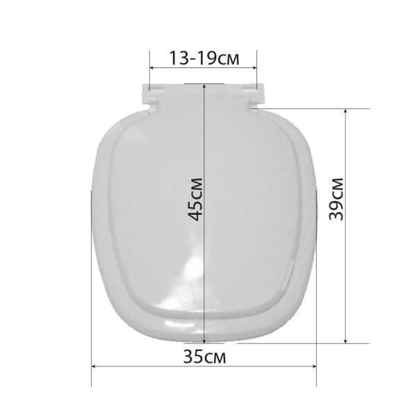 Сиденье для унитаза ПД-002 прямоугольное Белое