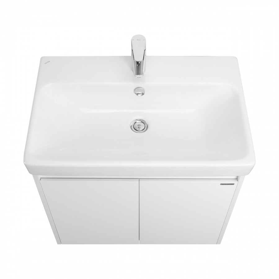 Тумба СКАНДИ DOORS 70, универс., 2 дв., белый глянец/белый матовый (под раковину АДРИАНА 70)