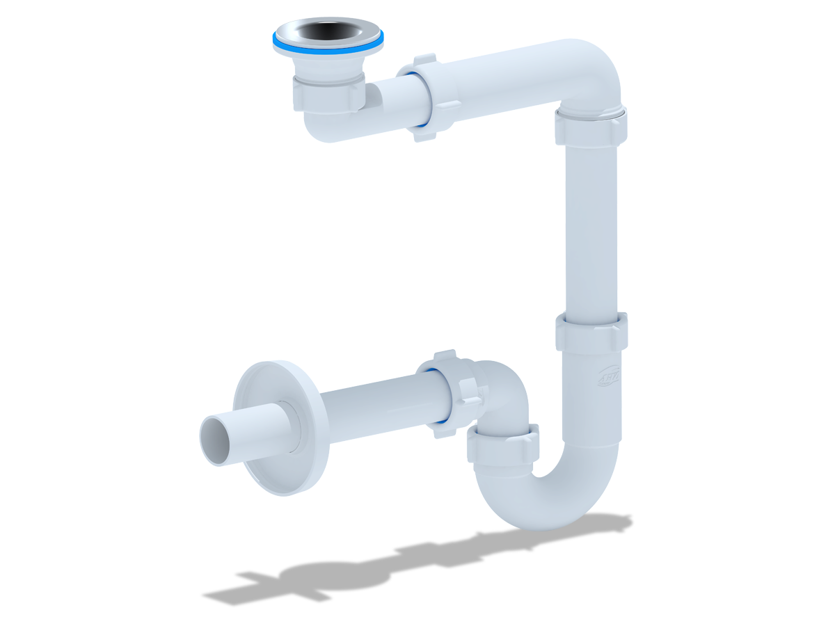 Сифон для раковины АНИ Пласт DB5003 смещенный 1 1/4 дюйма 32 с прямой трубой 32х32