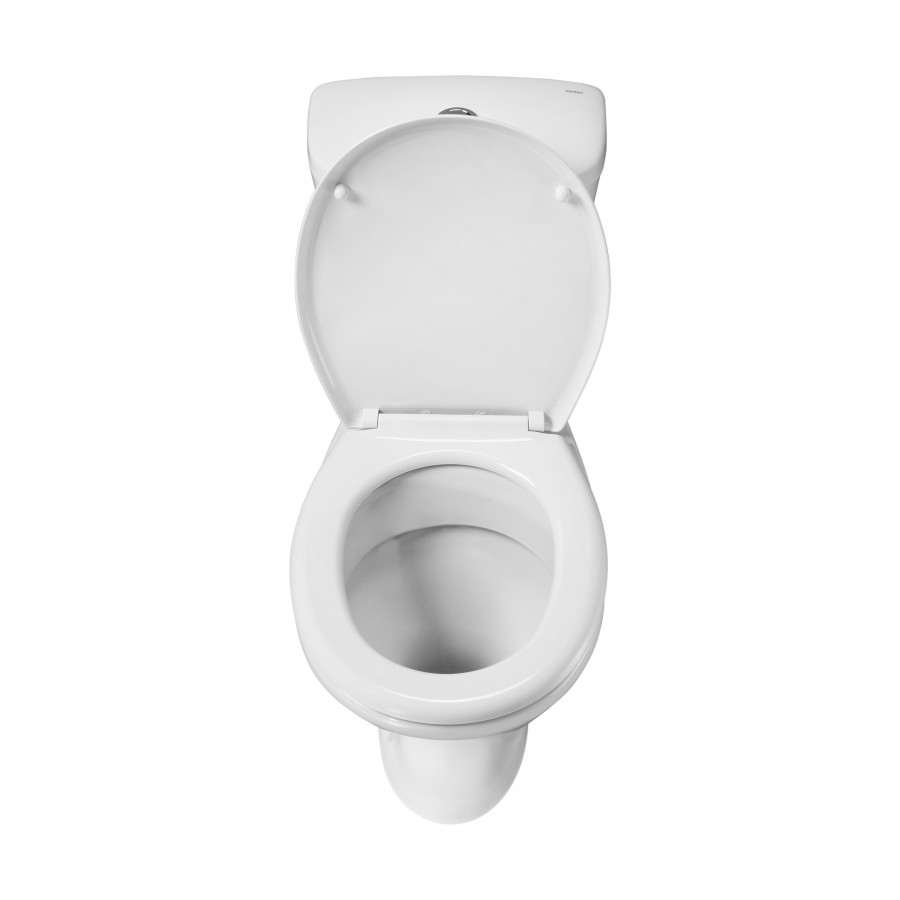 Унитаз-компакт "Pro" горизонтальный выпуск, с 1-режимной кнопочной арматурой и сиденьем полипропилен
