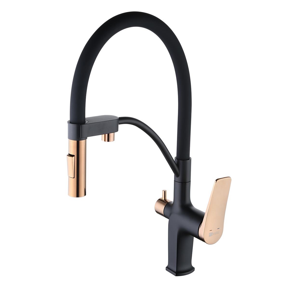 Bronx Смеситель для кухни, гиб.выс.пов.излив227мм ,р/ОД, черный/золото, LM, LM3761BLR