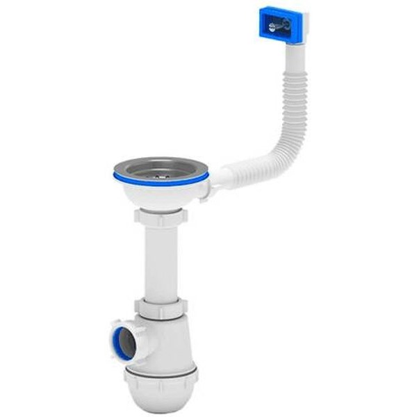 Сифон для мойки АНИ Пласт Грот A0147S 3 1/2 дюйма 40 с гибким переливом