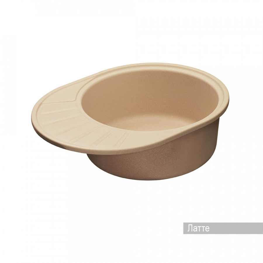 Мойка для кухни  Чезана 568x437x191 мм,круглая с крылом, латте