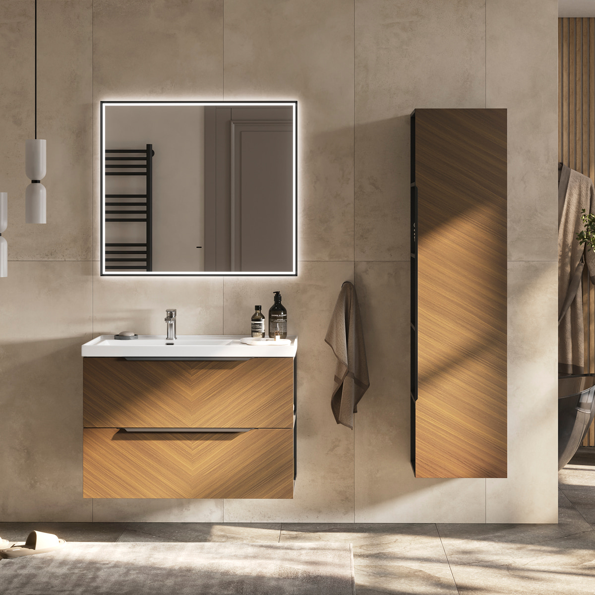 Зеркало EQUIL Forest LED 90 черный