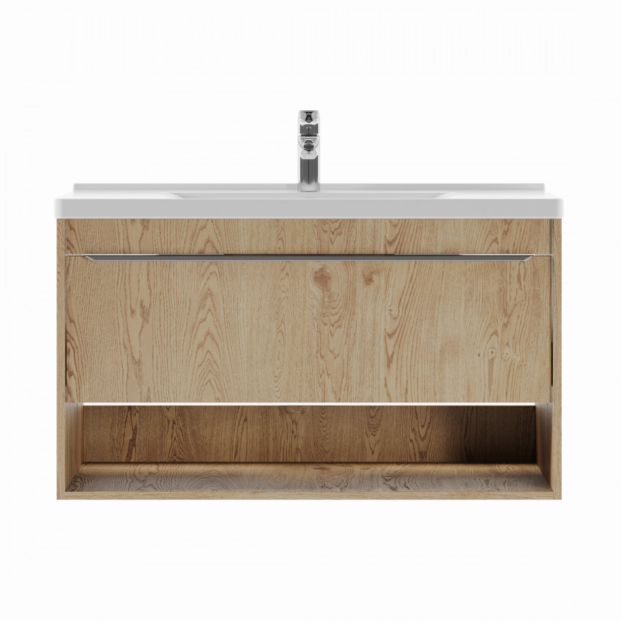 Тумба-умывальник ХОУП 100, 1 ящ., подвесная, орех (под раковину МИРАНДА 100)