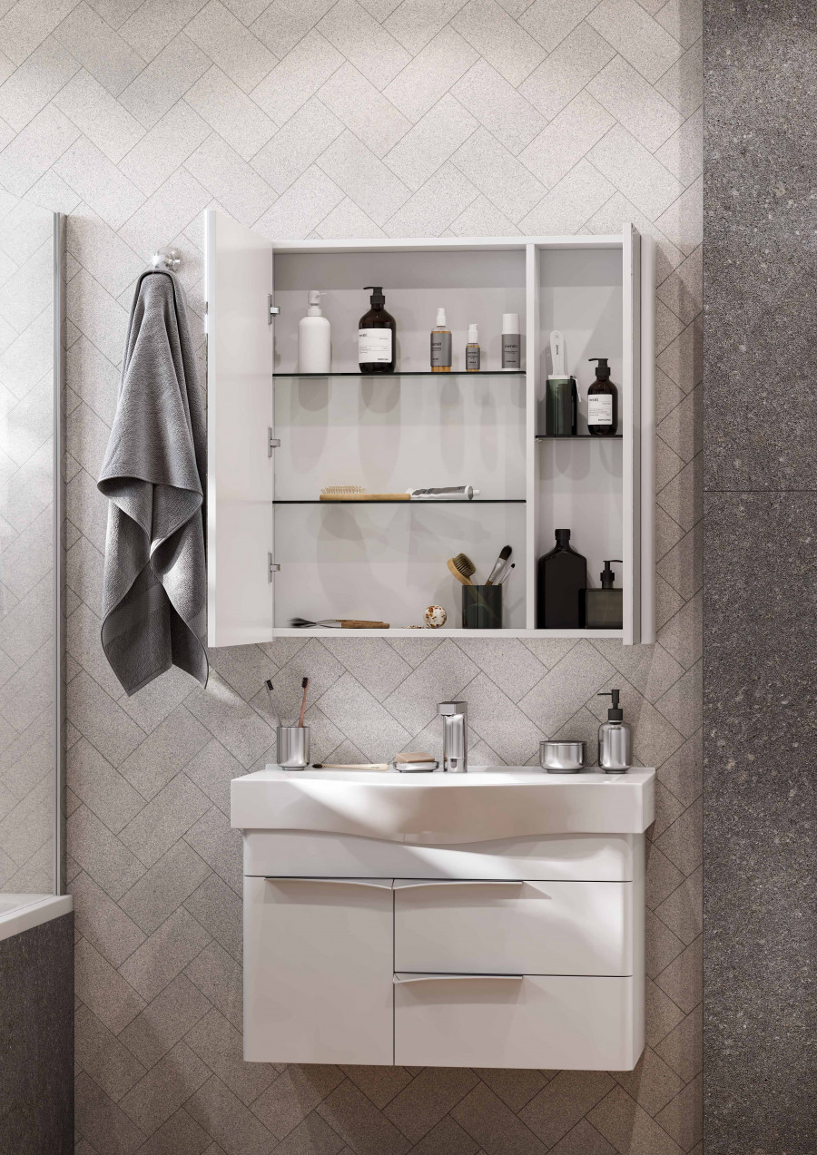 Зеркальный шкаф БЕВЕРЛИ 80, белый