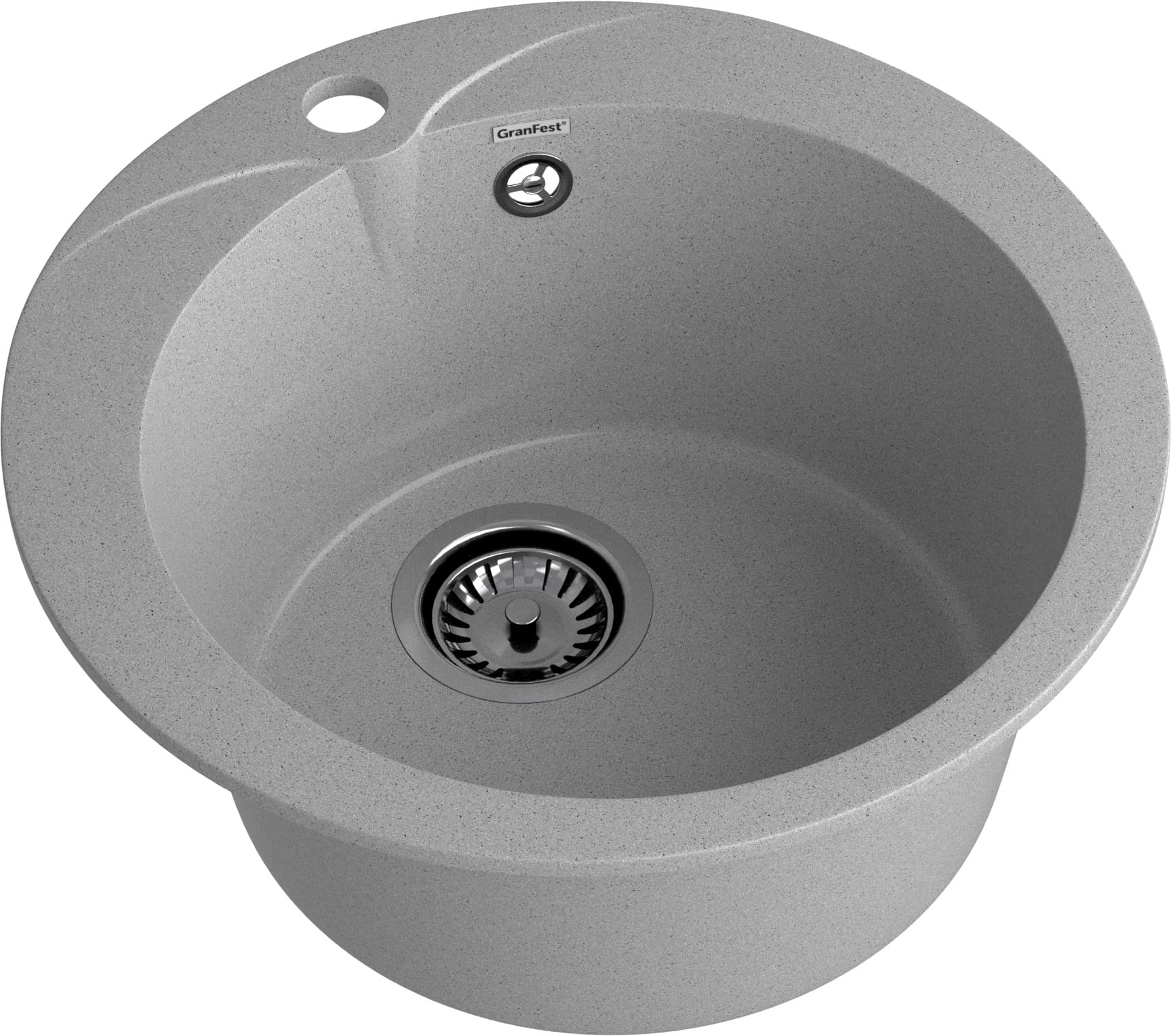 GRANFEST Мойка композит RONDO GF-R--480  D=480 мм  серый  арт.GF-