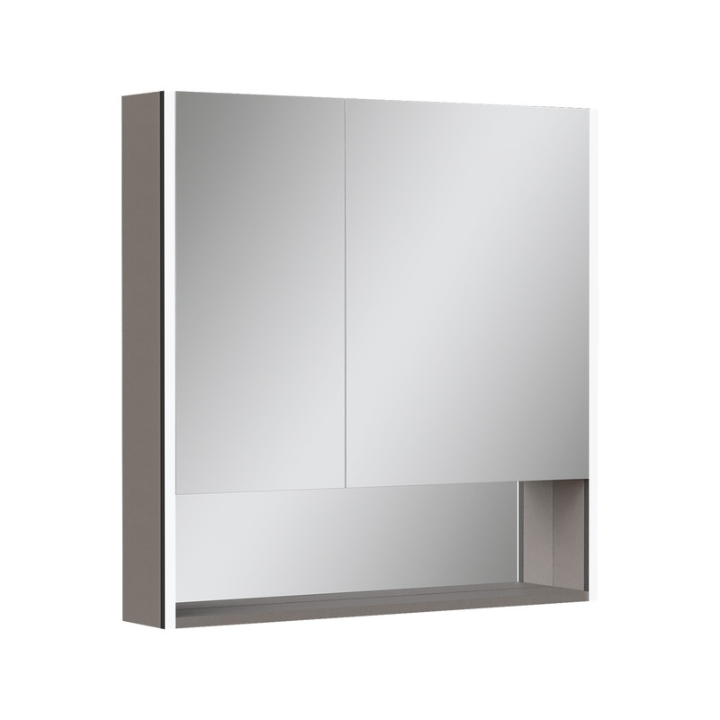 Зеркальный шкаф EQUIL Smile LED 80 подвесной лен антрацит