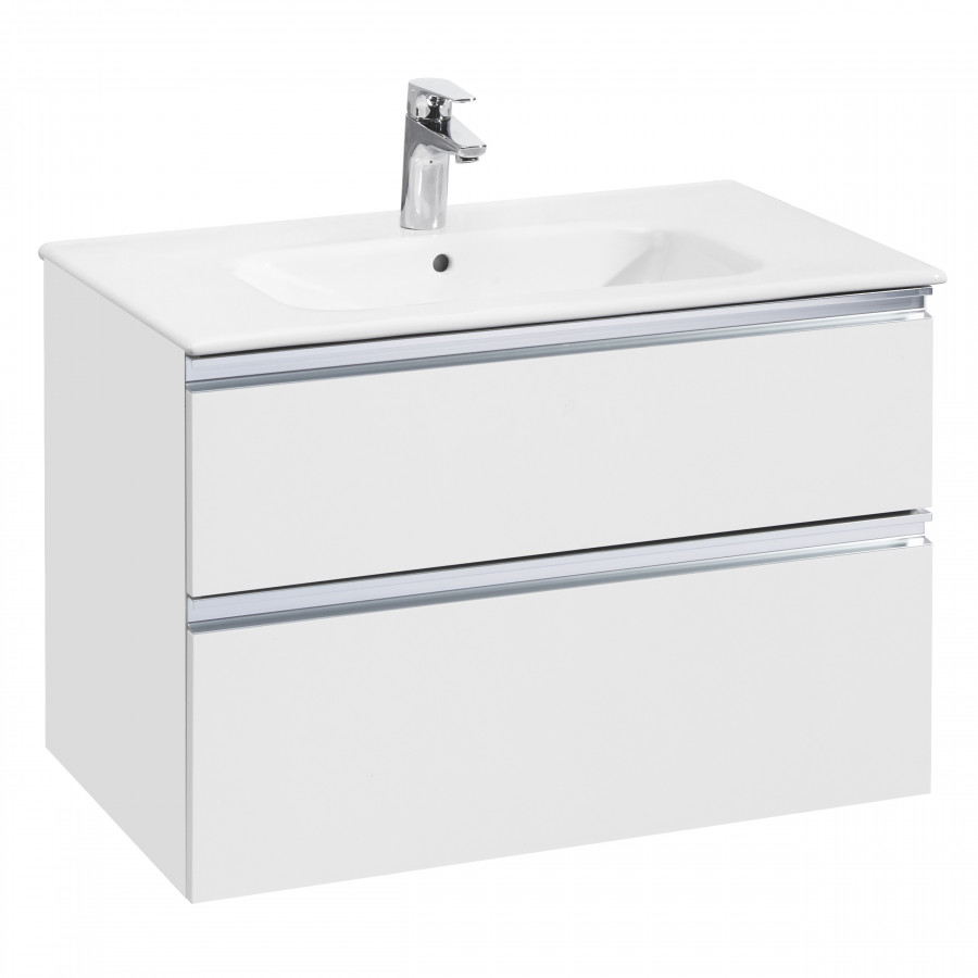 GAP Тумба под раковину GAP 80, белый глянец, 2 ящ., ROCA