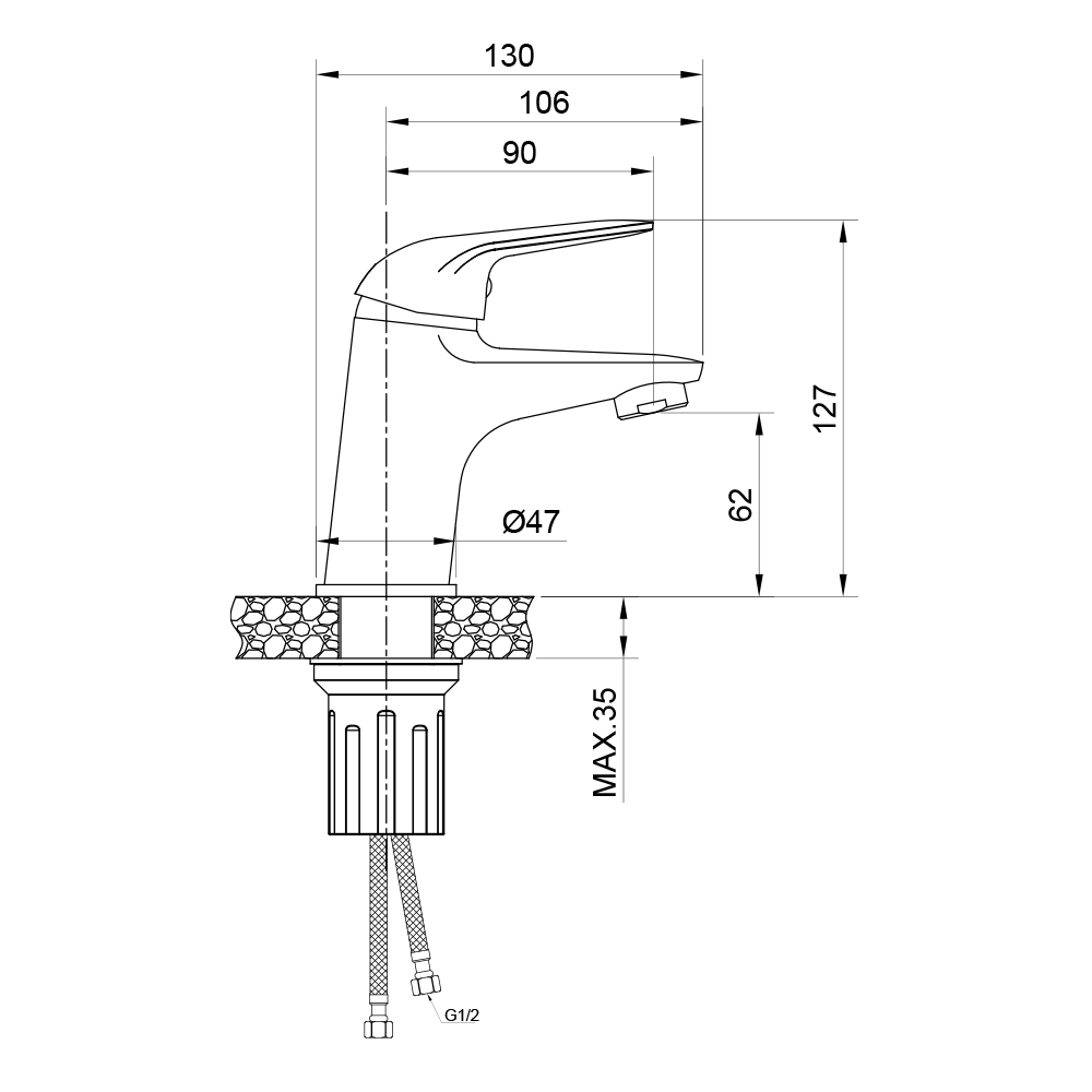 Смеситель для раковины LUCH, LUC15-210