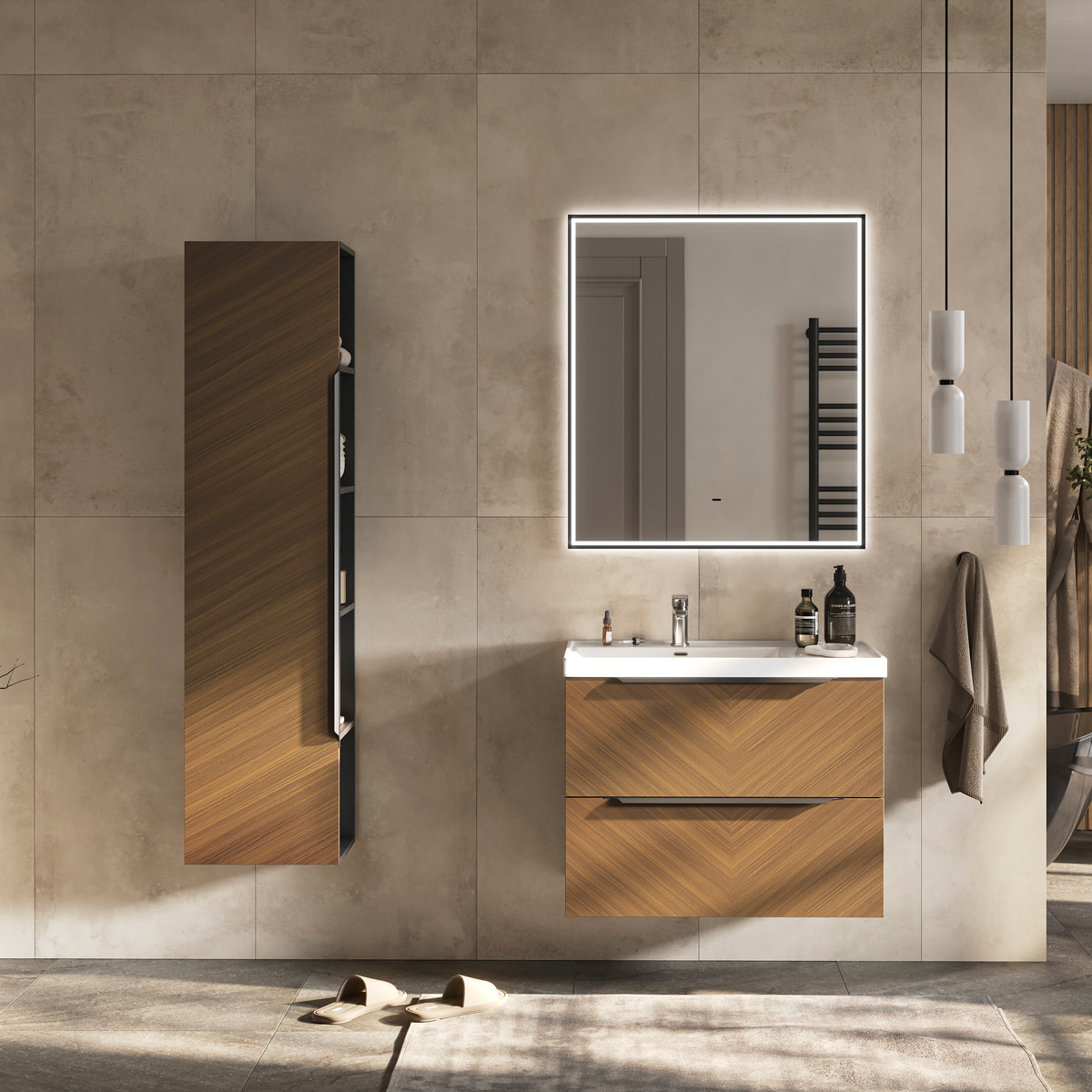 Зеркало EQUIL Forest LED 80 черный