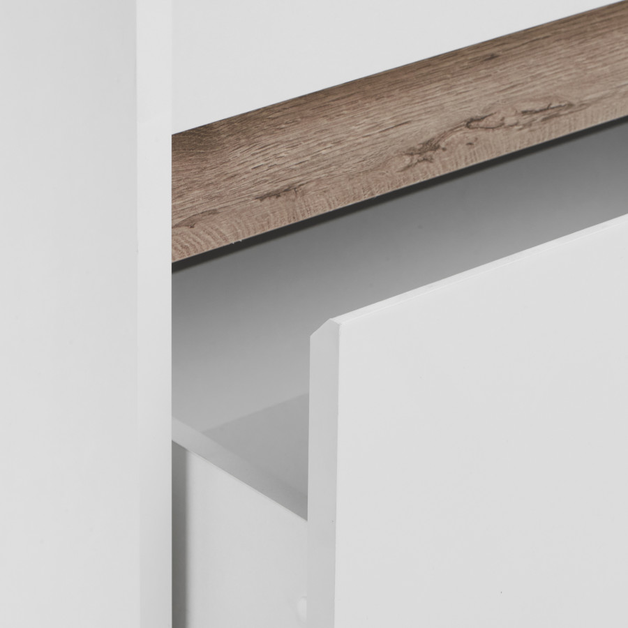 Тумба МАРТИ 55, подвесная, белая, ясень шимо (под раковину АДРИАНА 55)