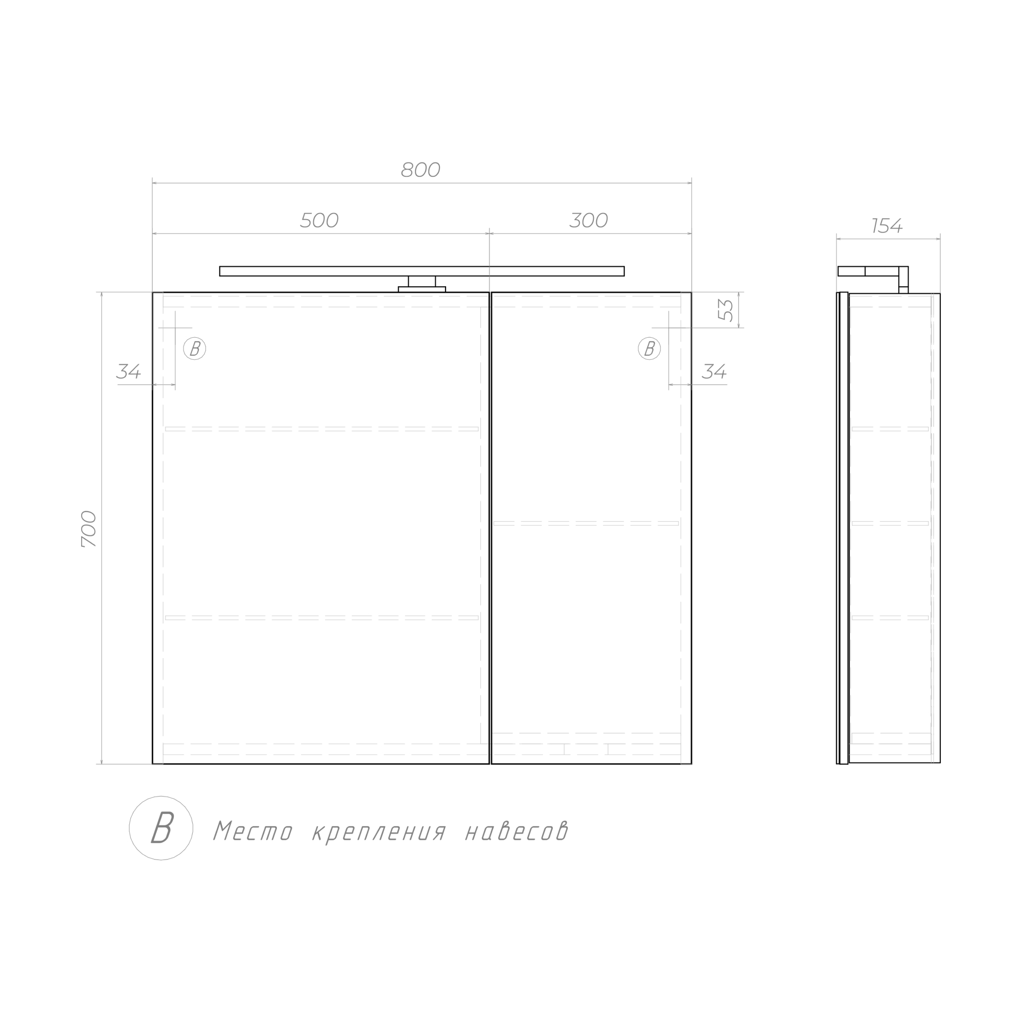 Зеркальный шкаф VIGO Plaza 80 подвесной белый (zsh.PLA.80.El)