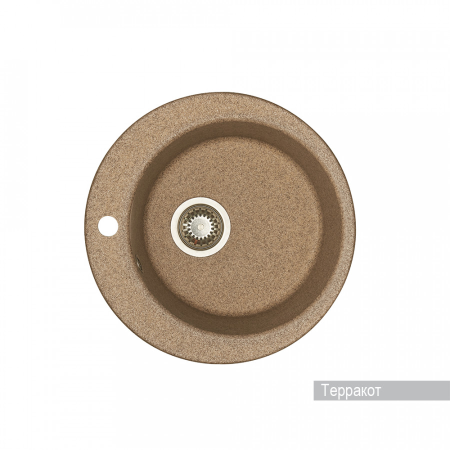 Мойка для кухни  Иверия 480x480x190 мм,круглая, терракот