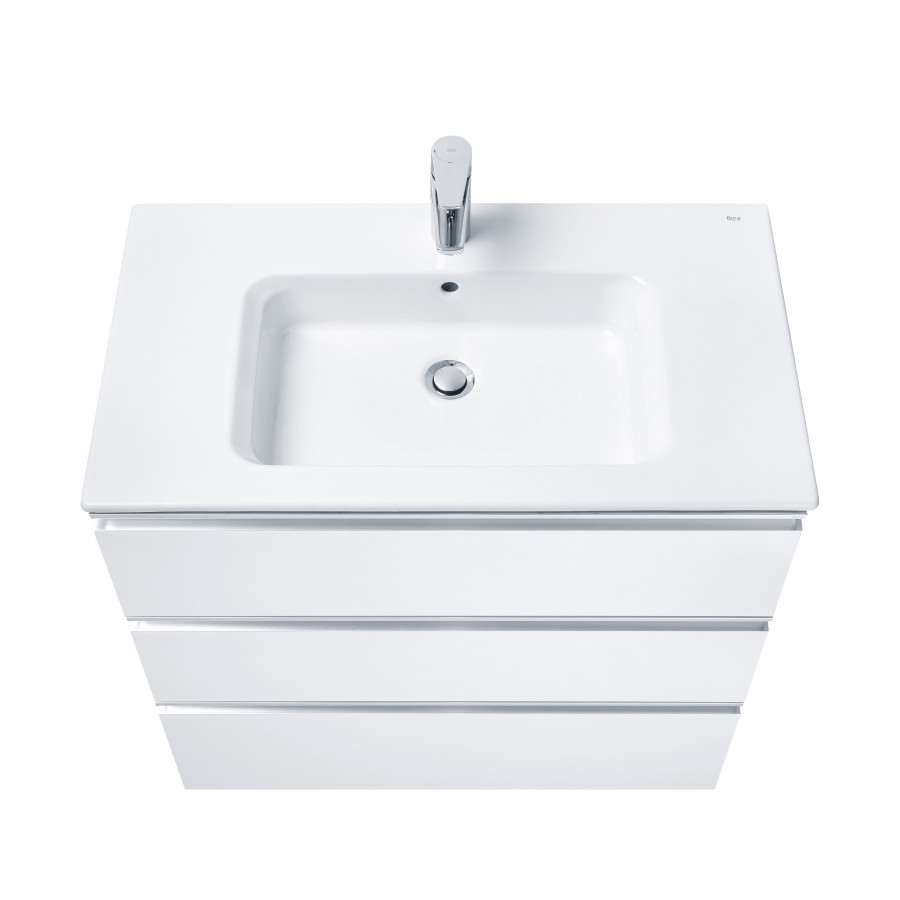 GAP Тумба под раковину GAP 80, белый глянец, 3 ящ., ROCA