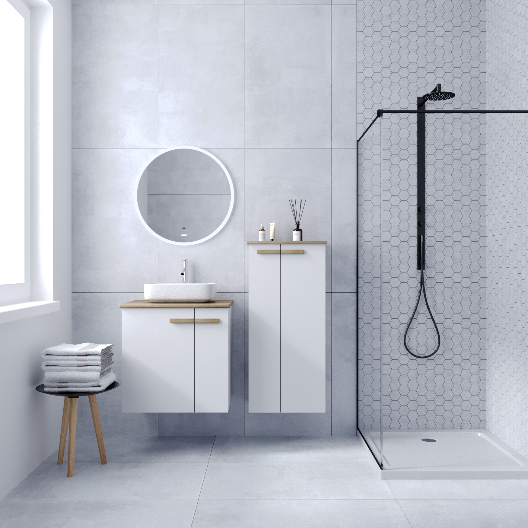 Шкаф-пенал VIANT МЮНХЕН 50 подвесной  белый (VMUN50BEL-PENP)