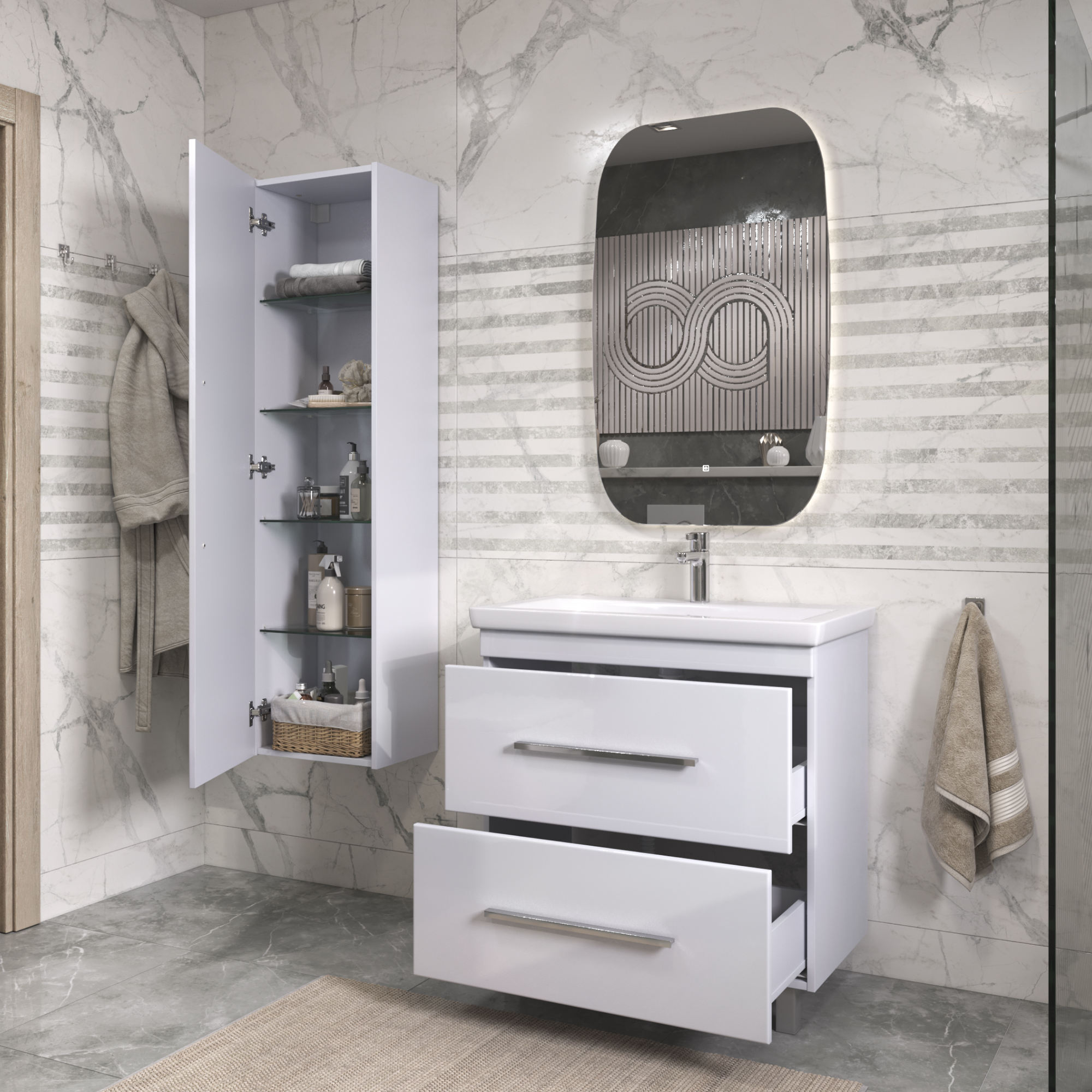 Шкаф-пенал VIGO Land 40 подвесной белый (022)