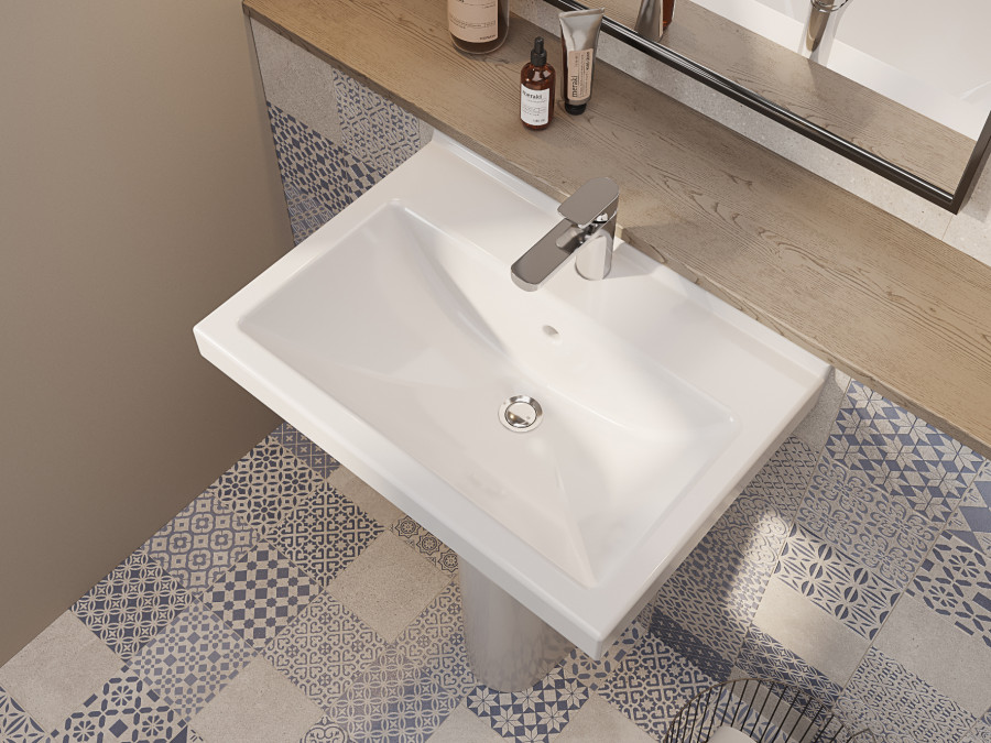 Умывальник "Визит-55" (55х40см) с переливом, белый SANTERI