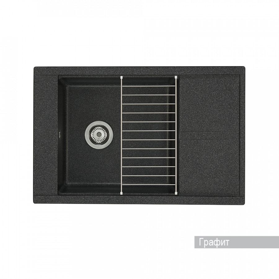 Мойка для кухни Делия 78 787x516x218 мм, прямоуг. с крылом, графит