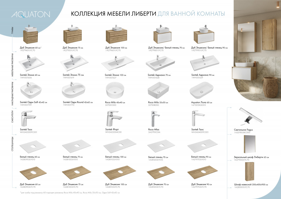 Тумба ЛИБЕРТИ 90,1ящ.,подвесн.,дуб эльвезия/бел.глян. (под рак-ну АДРИАНА 90,MILA 35,MILA 40,ОДРИ 42