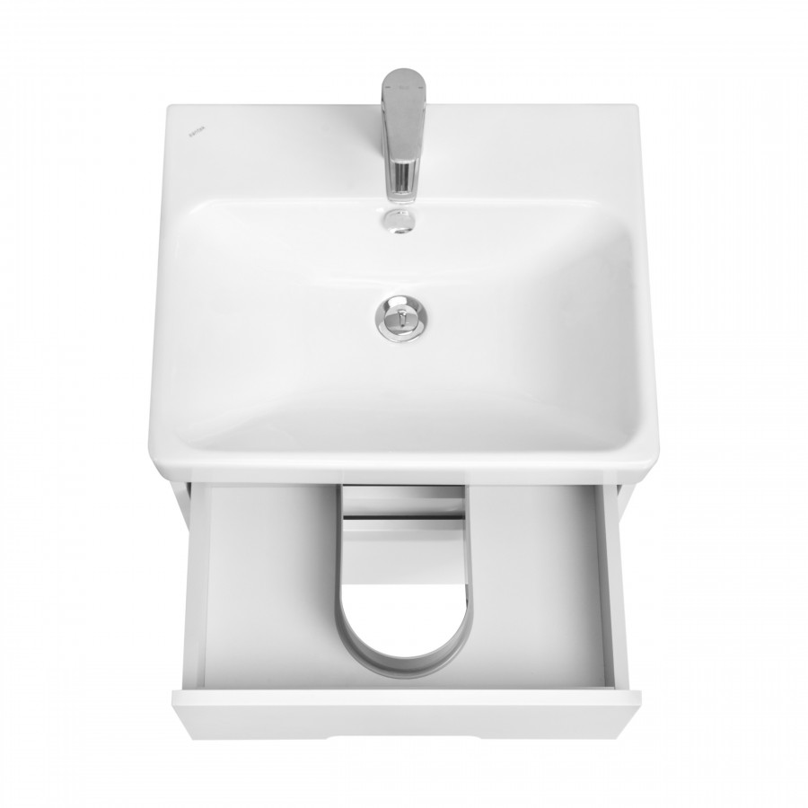 Тумба ОЛИВИЯ 55, подвесная, 2 ящ., белая матовая (под раковину АДРИАНА 55)