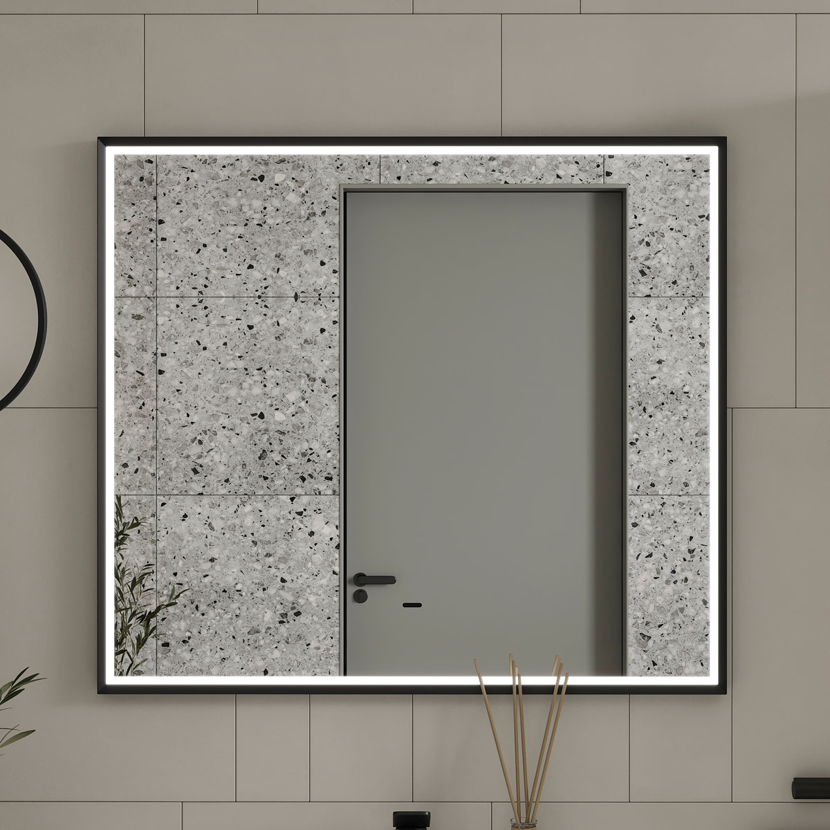 Зеркало EQUIL Lago LED 80 черный