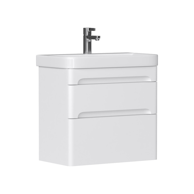 Тумба EQUIL Nice 70 подвесная 2 ящ. белая (под раковину 9595-70)