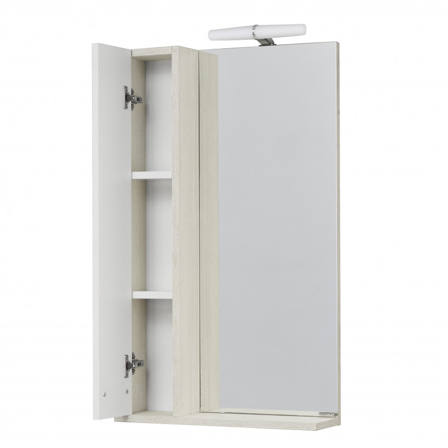 Зеркальный шкаф БЕККА 50, белый, дуб сомерсет