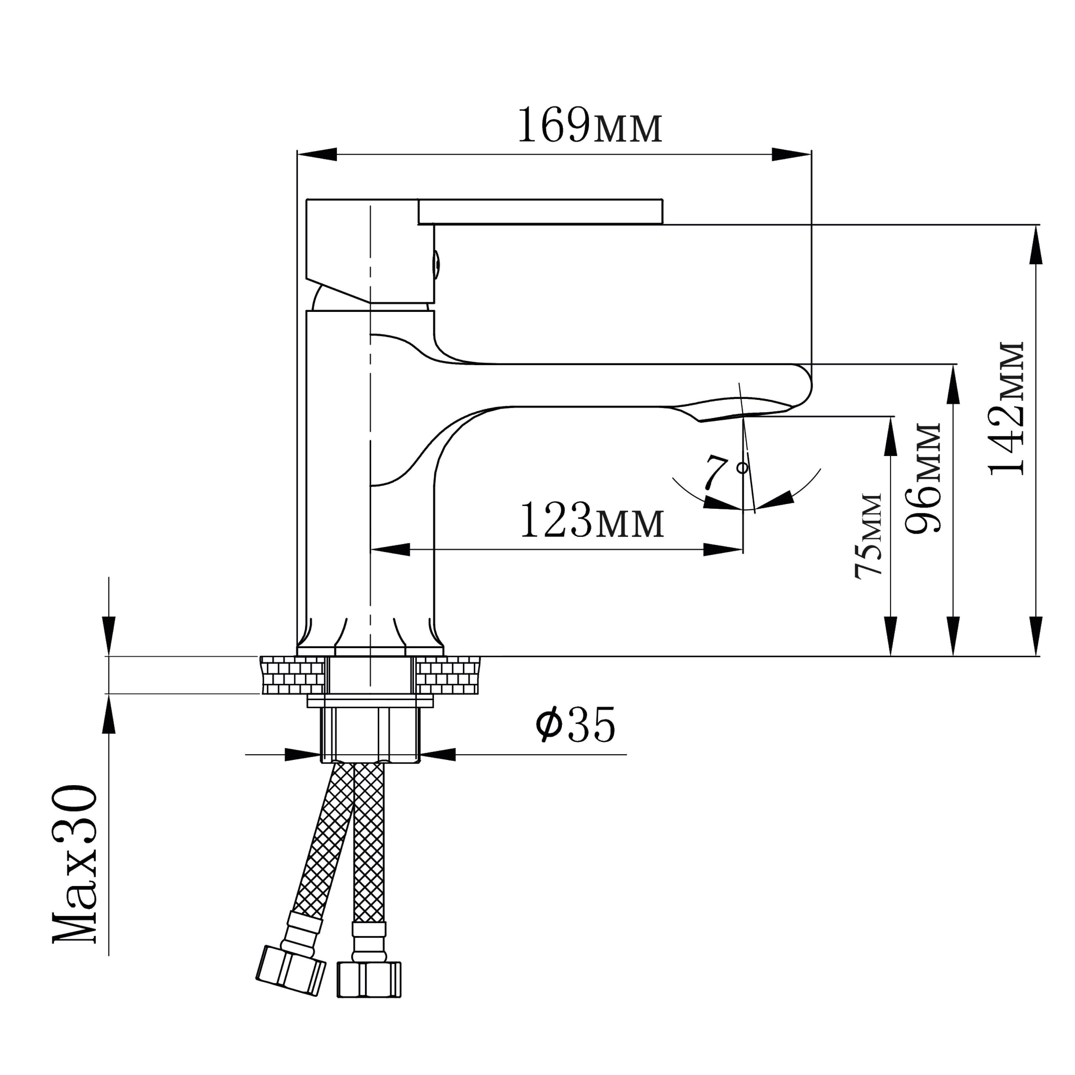 Смеситель для раковины TOKITO KUDO черный (TOK-KUD-1011)